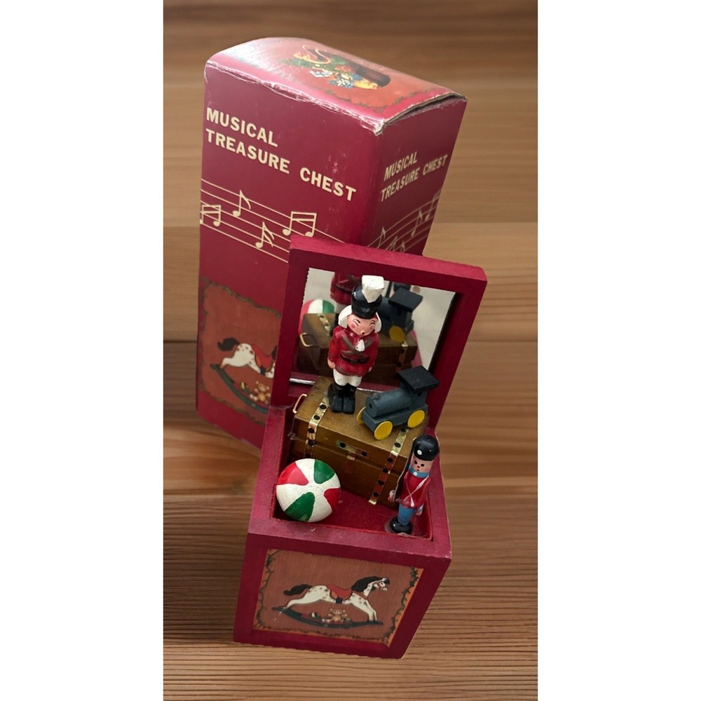 Vintage Musical‎ Treasure Chest Toys  With Box Works